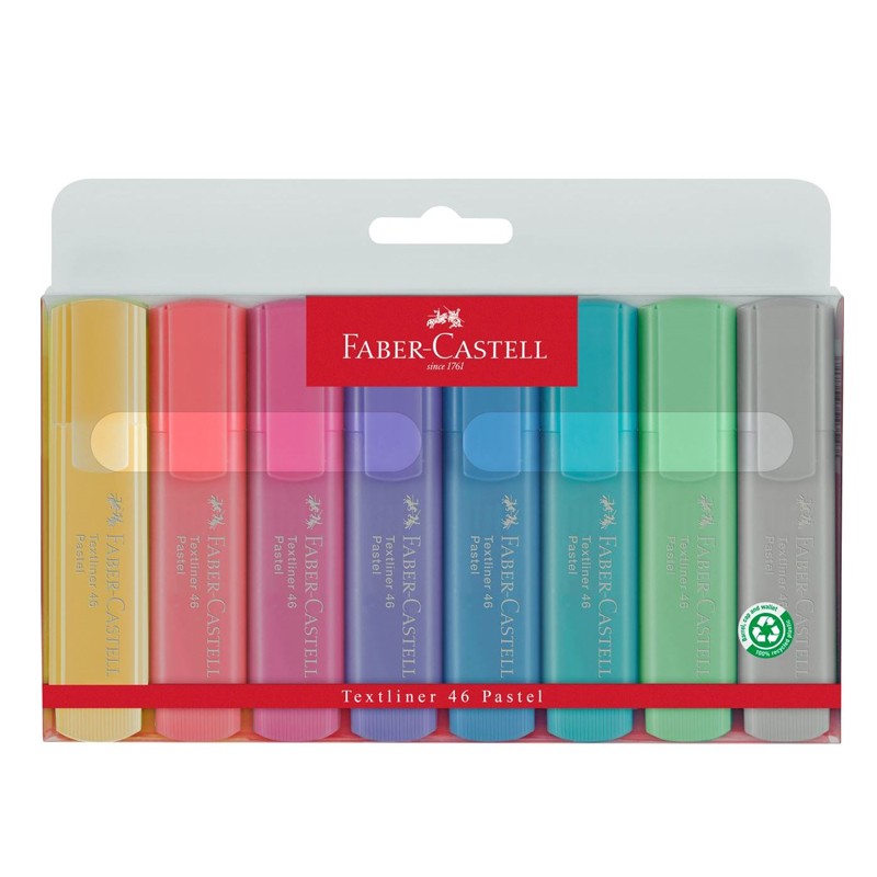 Set markere evidentiatoare, 6 culori pastel+2 galbene, grosime 1-5 mm, cerneala universala - imagine 6